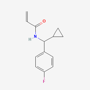 molecular formula C13H14FNO B2974742 N-[Cyclopropyl-(4-fluorophenyl)methyl]prop-2-enamide CAS No. 2196077-91-3