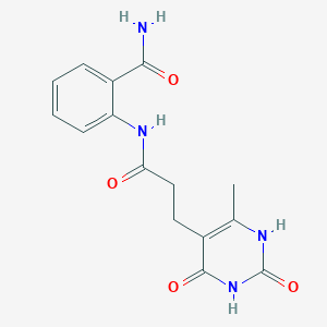 2-(3-(6-Methyl-2,4-dioxo-1,2,3,4-tetrahydropyrimidin-5-yl)propanamido)benzamide