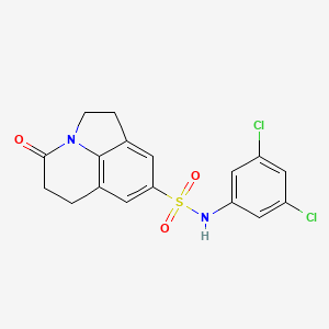 molecular formula C17H14Cl2N2O3S B2974750 N-(3,5-dichlorophenyl)-4-oxo-2,4,5,6-tetrahydro-1H-pyrrolo[3,2,1-ij]quinoline-8-sulfonamide CAS No. 898462-90-3