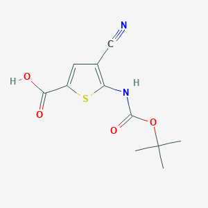 molecular formula C11H12N2O4S B2974754 4-Cyano-5-[(2-methylpropan-2-yl)oxycarbonylamino]thiophene-2-carboxylic acid CAS No. 2248268-84-8