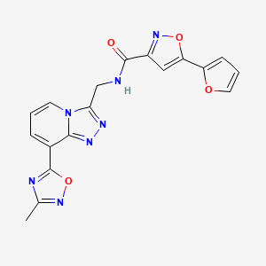 5-(furan-2-yl)-N-((8-(3-methyl-1,2,4-oxadiazol-5-yl)-[1,2,4]triazolo[4,3-a]pyridin-3-yl)methyl)isoxazole-3-carboxamide