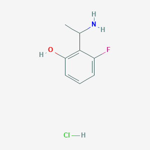 molecular formula C8H11ClFNO B2974767 2-(1-Aminoethyl)-3-fluorophenol;hydrochloride CAS No. 2418709-11-0