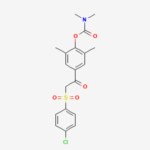 molecular formula C19H20ClNO5S B2974770 4-{2-[(4-chlorophenyl)sulfonyl]acetyl}-2,6-dimethylphenyl N,N-dimethylcarbamate CAS No. 339112-12-8