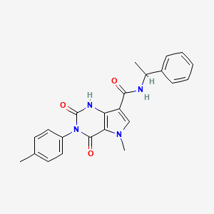 molecular formula C23H22N4O3 B2974774 5-甲基-2,4-二氧代-N-(1-苯乙基)-3-(对甲苯基)-2,3,4,5-四氢-1H-吡咯并[3,2-d]嘧啶-7-甲酰胺 CAS No. 921806-94-2