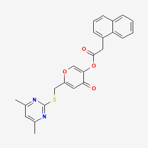 molecular formula C24H20N2O4S B2974777 6-(((4,6-dimethylpyrimidin-2-yl)thio)methyl)-4-oxo-4H-pyran-3-yl 2-(naphthalen-1-yl)acetate CAS No. 877637-50-8