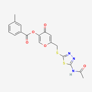 6-(((5-acetamido-1,3,4-thiadiazol-2-yl)thio)methyl)-4-oxo-4H-pyran-3-yl 3-methylbenzoate