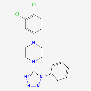 molecular formula C17H16Cl2N6 B2974784 1-(3,4-dichlorophenyl)-4-(1-phenyl-1H-1,2,3,4-tetrazol-5-yl)piperazine CAS No. 339105-58-7