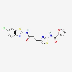 N-(4-(3-((6-chlorobenzo[d]thiazol-2-yl)amino)-3-oxopropyl)thiazol-2-yl)furan-2-carboxamide