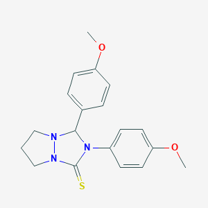 molecular formula C19H21N3O2S B297479 2,3-bis(4-methoxyphenyl)tetrahydro-1H,5H-pyrazolo[1,2-a][1,2,4]triazole-1-thione 