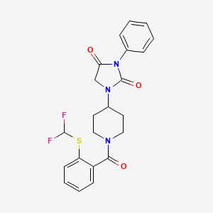 1-(1-(2-((Difluoromethyl)thio)benzoyl)piperidin-4-yl)-3-phenylimidazolidine-2,4-dione