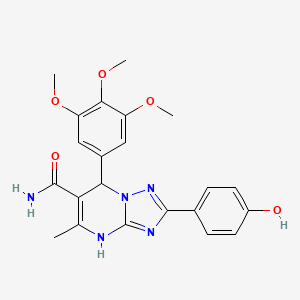 2-(4-Hydroxyphenyl)-5-methyl-7-(3,4,5-trimethoxyphenyl)-4,7-dihydro-[1,2,4]triazolo[1,5-a]pyrimidine-6-carboxamide