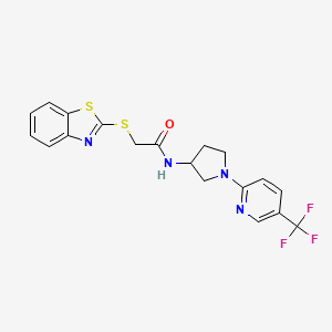 2-(benzo[d]thiazol-2-ylthio)-N-(1-(5-(trifluoromethyl)pyridin-2-yl)pyrrolidin-3-yl)acetamide