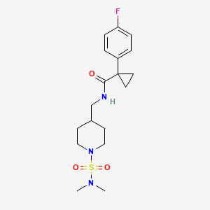 molecular formula C18H26FN3O3S B2974818 N-((1-(N,N-dimethylsulfamoyl)piperidin-4-yl)methyl)-1-(4-fluorophenyl)cyclopropanecarboxamide CAS No. 2034293-93-9