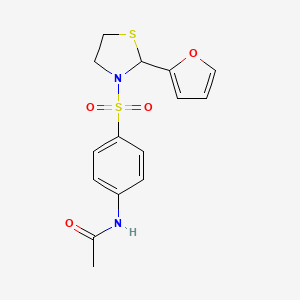 N-(4-((2-(furan-2-yl)thiazolidin-3-yl)sulfonyl)phenyl)acetamide