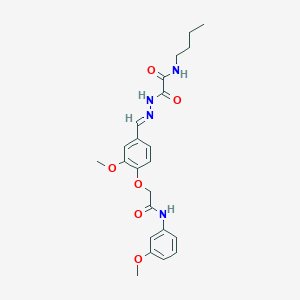 molecular formula C23H28N4O6 B297484 N-butyl-2-(2-{3-methoxy-4-[2-(3-methoxyanilino)-2-oxoethoxy]benzylidene}hydrazino)-2-oxoacetamide 