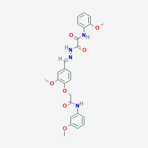 molecular formula C26H26N4O7 B297485 2-(2-{3-methoxy-4-[2-(3-methoxyanilino)-2-oxoethoxy]benzylidene}hydrazino)-N-(2-methoxyphenyl)-2-oxoacetamide 