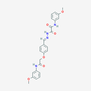 molecular formula C25H24N4O6 B297486 2-(2-{4-[2-(3-methoxyanilino)-2-oxoethoxy]benzylidene}hydrazino)-N-(3-methoxyphenyl)-2-oxoacetamide 