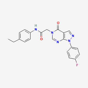 molecular formula C21H18FN5O2 B2974862 N-(4-ethylphenyl)-2-[1-(4-fluorophenyl)-4-oxopyrazolo[3,4-d]pyrimidin-5-yl]acetamide CAS No. 852450-36-3