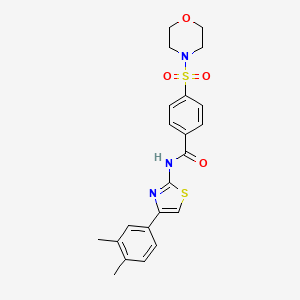 molecular formula C22H23N3O4S2 B2974869 N-(4-(3,4-dimethylphenyl)thiazol-2-yl)-4-(morpholinosulfonyl)benzamide CAS No. 313261-60-8