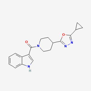 (4-(5-cyclopropyl-1,3,4-oxadiazol-2-yl)piperidin-1-yl)(1H-indol-3-yl)methanone