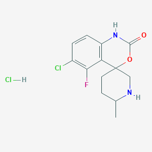 6-Chloro-5-fluoro-2'-methylspiro[1H-3,1-benzoxazine-4,5'-piperidine]-2-one;hydrochloride