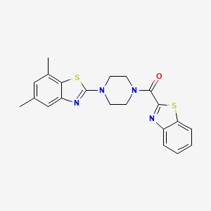 2-[4-(1,3-benzothiazole-2-carbonyl)piperazin-1-yl]-5,7-dimethyl-1,3-benzothiazole