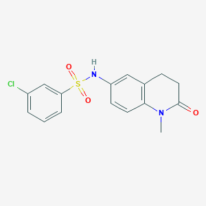 molecular formula C16H15ClN2O3S B2974877 3-chloro-N~1~-(1-methyl-2-oxo-1,2,3,4-tetrahydro-6-quinolinyl)-1-benzenesulfonamide CAS No. 922004-88-4
