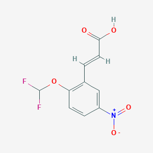 molecular formula C10H7F2NO5 B2974881 2-(Difluoromethoxy)-5-(nitro)cinnamic acid CAS No. 327105-74-8