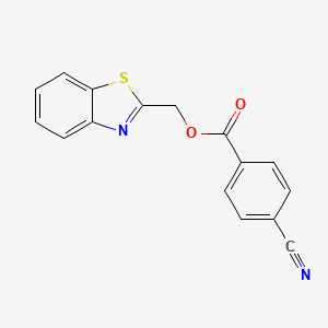 molecular formula C16H10N2O2S B2974882 Benzo[d]thiazol-2-ylmethyl 4-cyanobenzoate CAS No. 325987-68-6