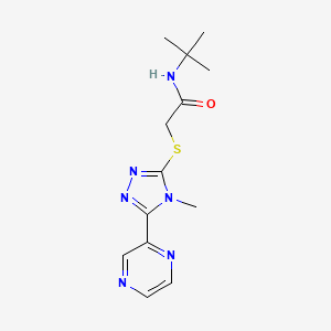 molecular formula C13H18N6OS B2974900 N-tert-butyl-2-[(4-methyl-5-pyrazin-2-yl-1,2,4-triazol-3-yl)sulfanyl]acetamide CAS No. 731788-61-7