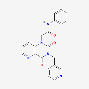 molecular formula C21H17N5O3 B2974902 2-(2,4-二氧代-3-(吡啶-3-基甲基)-3,4-二氢吡啶并[3,2-d]嘧啶-1(2H)-基)-N-苯基乙酰胺 CAS No. 941989-79-3