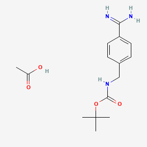 acetic acid tert-butyl N-[(4-carbamimidoylphenyl)methyl]carbamate