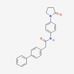 molecular formula C24H22N2O2 B2974922 N-[4-(2-oxopyrrolidin-1-yl)phenyl]-2-(4-phenylphenyl)acetamide CAS No. 941933-06-8