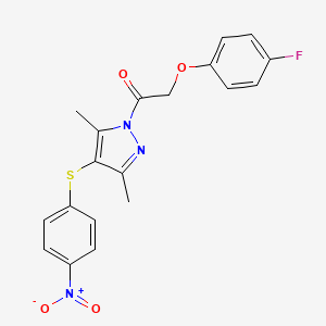 1-[(4-fluorophenoxy)acetyl]-3,5-dimethyl-4-[(4-nitrophenyl)thio]-1H-pyrazole