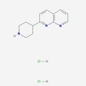 molecular formula C13H17Cl2N3 B2974929 2-(Piperidin-4-yl)-1,8-naphthyridine dihydrochloride CAS No. 1955499-05-4