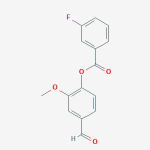 molecular formula C15H11FO4 B2974930 4-Formyl-2-methoxyphenyl 3-fluorobenzoate CAS No. 329715-03-9