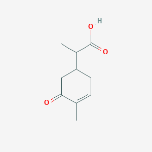 molecular formula C10H14O3 B2974934 alpha,4-Dimethyl-5-oxo-3-cyclohexene-1-acetic acid CAS No. 83994-34-7