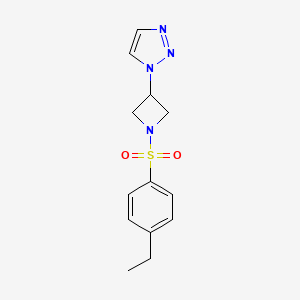 molecular formula C13H16N4O2S B2974938 1-(1-((4-ethylphenyl)sulfonyl)azetidin-3-yl)-1H-1,2,3-triazole CAS No. 2034523-24-3