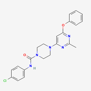 molecular formula C22H22ClN5O2 B2974942 N-(4-chlorophenyl)-4-(2-methyl-6-phenoxypyrimidin-4-yl)piperazine-1-carboxamide CAS No. 946325-26-4