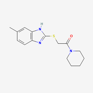 2-((5-methyl-1H-benzo[d]imidazol-2-yl)thio)-1-(piperidin-1-yl)ethanone