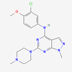 molecular formula C18H22ClN7O B2974960 N-(3-chloro-4-methoxyphenyl)-1-methyl-6-(4-methylpiperazin-1-yl)-1H-pyrazolo[3,4-d]pyrimidin-4-amine CAS No. 887212-89-7