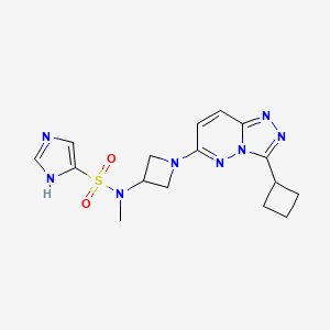 molecular formula C16H20N8O2S B2974969 N-(1-{3-cyclobutyl-[1,2,4]triazolo[4,3-b]pyridazin-6-yl}azetidin-3-yl)-N-methyl-1H-imidazole-4-sulfonamide CAS No. 2202120-53-2