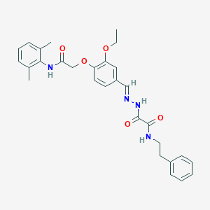 molecular formula C29H32N4O5 B297497 2-(2-{4-[2-(2,6-dimethylanilino)-2-oxoethoxy]-3-ethoxybenzylidene}hydrazino)-2-oxo-N-(2-phenylethyl)acetamide 
