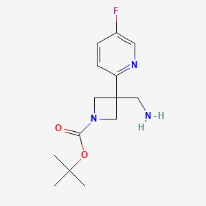 molecular formula C14H20FN3O2 B2974977 Tert-butyl 3-(aminomethyl)-3-(5-fluoropyridin-2-yl)azetidine-1-carboxylate CAS No. 2361636-08-8