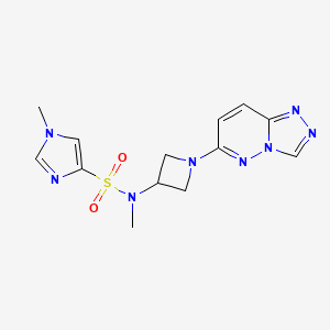 molecular formula C13H16N8O2S B2974978 N,1-二甲基-N-(1-{[1,2,4]三唑并[4,3-b]哒嗪-6-基}氮杂环丁烷-3-基)-1H-咪唑-4-磺酰胺 CAS No. 2200804-18-6