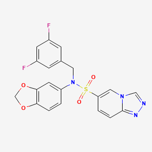 molecular formula C20H14F2N4O4S B2974986 N-1,3-benzodioxol-5-yl-N-(3,5-difluorobenzyl)[1,2,4]triazolo[4,3-a]pyridine-6-sulfonamide CAS No. 1251620-54-8
