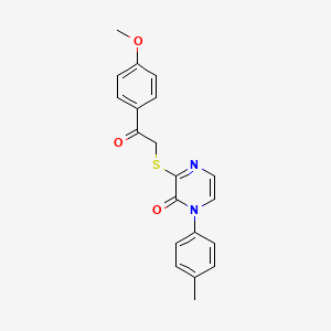 molecular formula C20H18N2O3S B2974987 3-((2-(4-methoxyphenyl)-2-oxoethyl)thio)-1-(p-tolyl)pyrazin-2(1H)-one CAS No. 946293-39-6