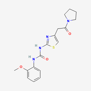 molecular formula C17H20N4O3S B2974995 1-(2-甲氧基苯基)-3-(4-(2-氧代-2-(吡咯烷-1-基)乙基)噻唑-2-基)脲 CAS No. 897621-64-6