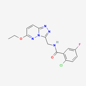 molecular formula C15H13ClFN5O2 B2974997 2-氯-N-((6-乙氧基-[1,2,4]三唑并[4,3-b]哒嗪-3-基)甲基)-5-氟苯甲酰胺 CAS No. 2034550-81-5