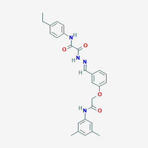 molecular formula C27H28N4O4 B297501 2-(2-{3-[2-(3,5-dimethylanilino)-2-oxoethoxy]benzylidene}hydrazino)-N-(4-ethylphenyl)-2-oxoacetamide 